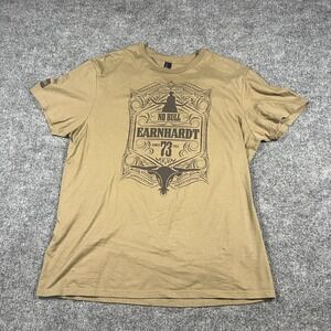 Vintage District T Shirt Mens Large Beige No Bull Earnhardt Graphic Print Cotton